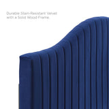 Channel Tufted Performance Velvet Platform Bed with Curved Silhouette - Platform Bed available at Alpine Outlets in Denver