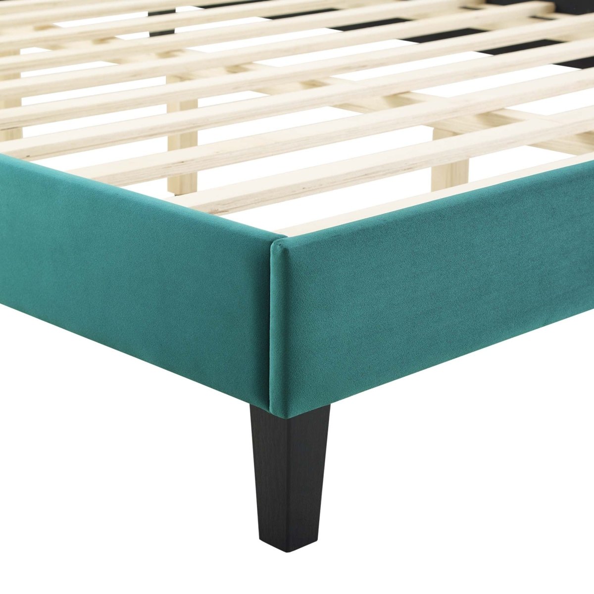 Channel Tufted Performance Velvet Platform Bed with Curved Silhouette - Platform Bed available at Alpine Outlets in Denver