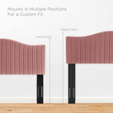 Channel Tufted Performance Velvet Platform Bed with Curved Silhouette - Platform Bed available at Alpine Outlets in Denver
