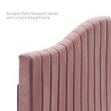 Channel Tufted Performance Velvet Platform Bed with Curved Silhouette - Platform Bed available at Alpine Outlets in Denver