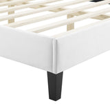 Channel Tufted Performance Velvet Platform Bed with Tapered Wood Legs - Platform Bed available at Alpine Outlets in Denver