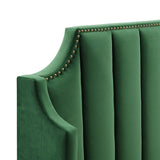 Channel Tufted Performance Velvet Wingback Queen Platform Bed - Platform Bed available at Alpine Outlets in Denver