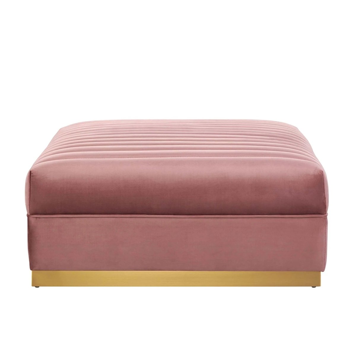 Channel Tufted Velvet Ottoman – Gold Base 36 Inch - Ottomans available at Alpine Outlets in Denver