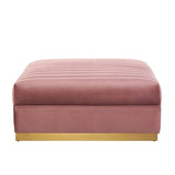 Channel Tufted Velvet Ottoman – Gold Base 36 Inch - Ottomans available at Alpine Outlets in Denver