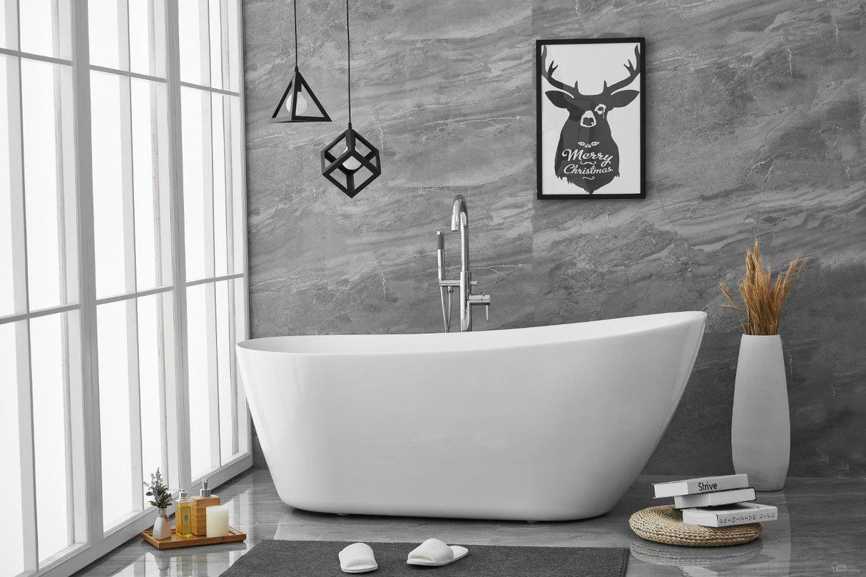 Chantal 67 Inch Glossy White Slipper Soaking Bathtub