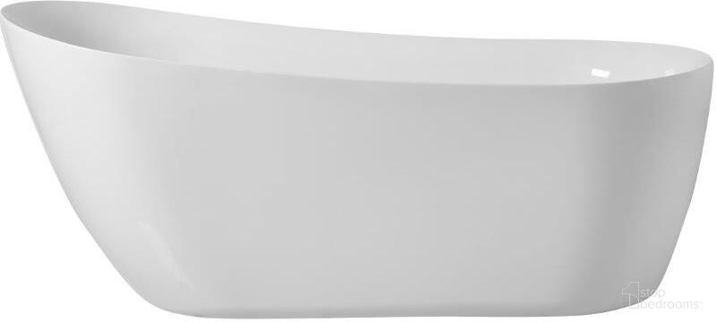 Chantal 70 Inch Glossy White Slipper Soaking Bathtub