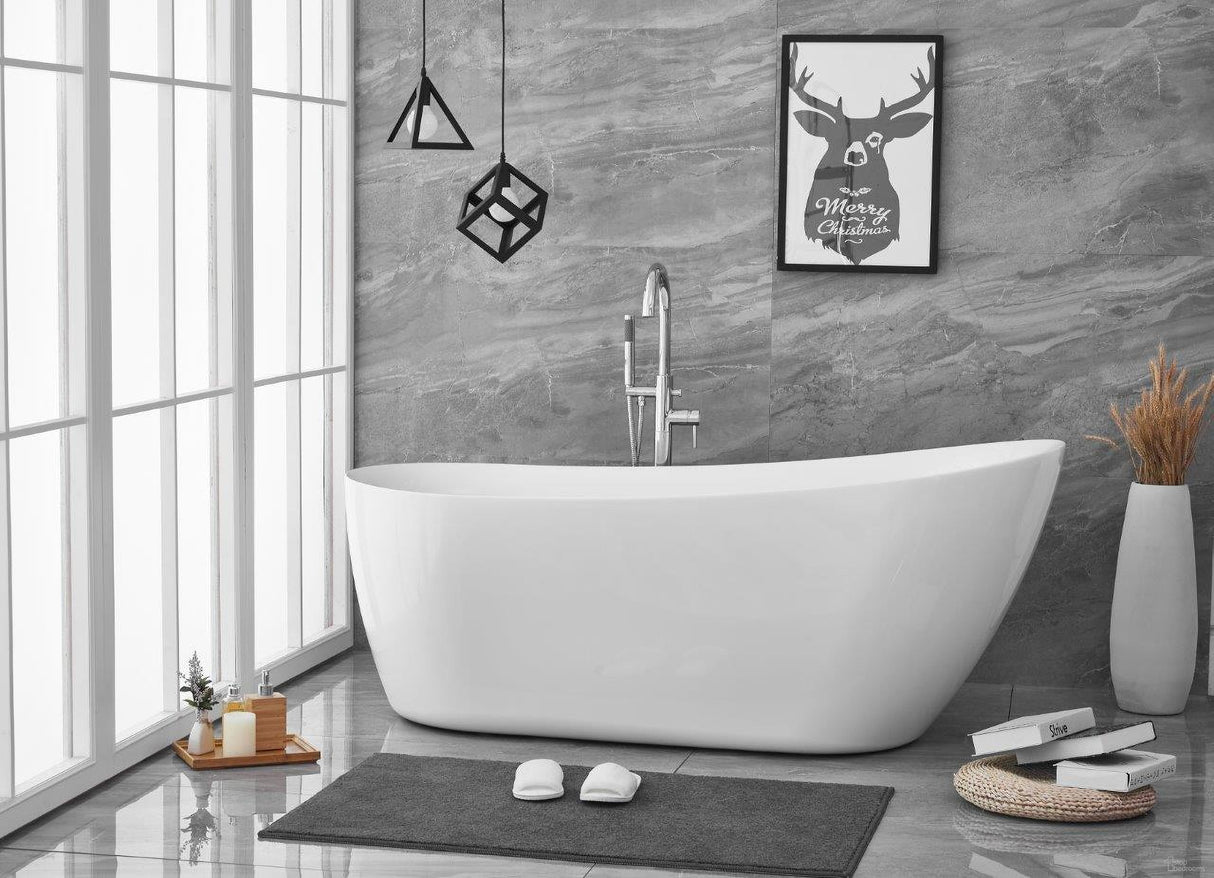 Chantal 70 Inch Glossy White Slipper Soaking Bathtub