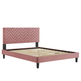 Chevron Tufted Performance Velvet Platform Bed - Platform Bed available at Alpine Outlets in Denver