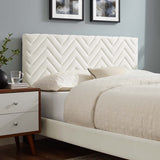 Chevron Tufted Performance Velvet Platform Bed - Platform Bed available at Alpine Outlets in Denver