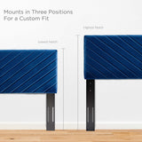Chevron Tufted Performance Velvet Platform Bed with Tapered Black Legs - Platform Bed available at Alpine Outlets in Denver