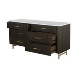 Clayten - Dresser - Espresso / White Marble - Dressers available at Alpine Outlets in Denver