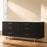 Clayten - Dresser - Espresso / White Marble - Dressers available at Alpine Outlets in Denver