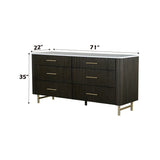 Clayten - Dresser - Espresso / White Marble - Dressers available at Alpine Outlets in Denver