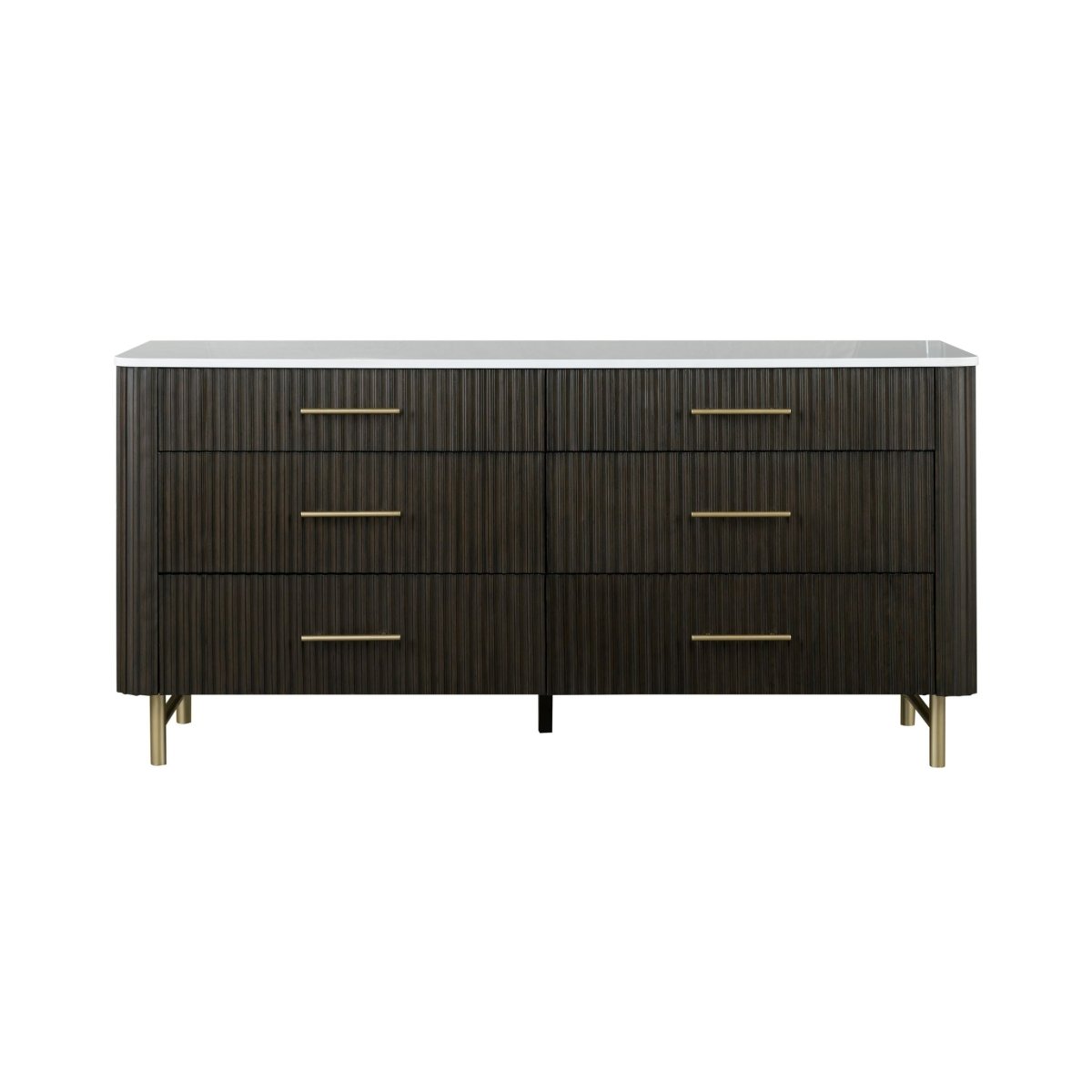 Clayten - Dresser - Espresso / White Marble - Dressers available at Alpine Outlets in Denver