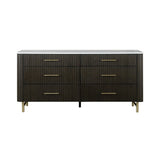Clayten - Dresser - Espresso / White Marble - Dressers available at Alpine Outlets in Denver