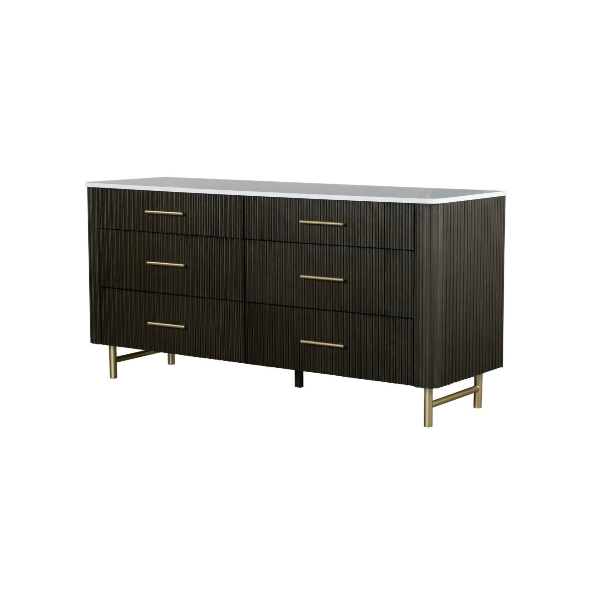 Clayten - Dresser - Espresso / White Marble - Dressers available at Alpine Outlets in Denver