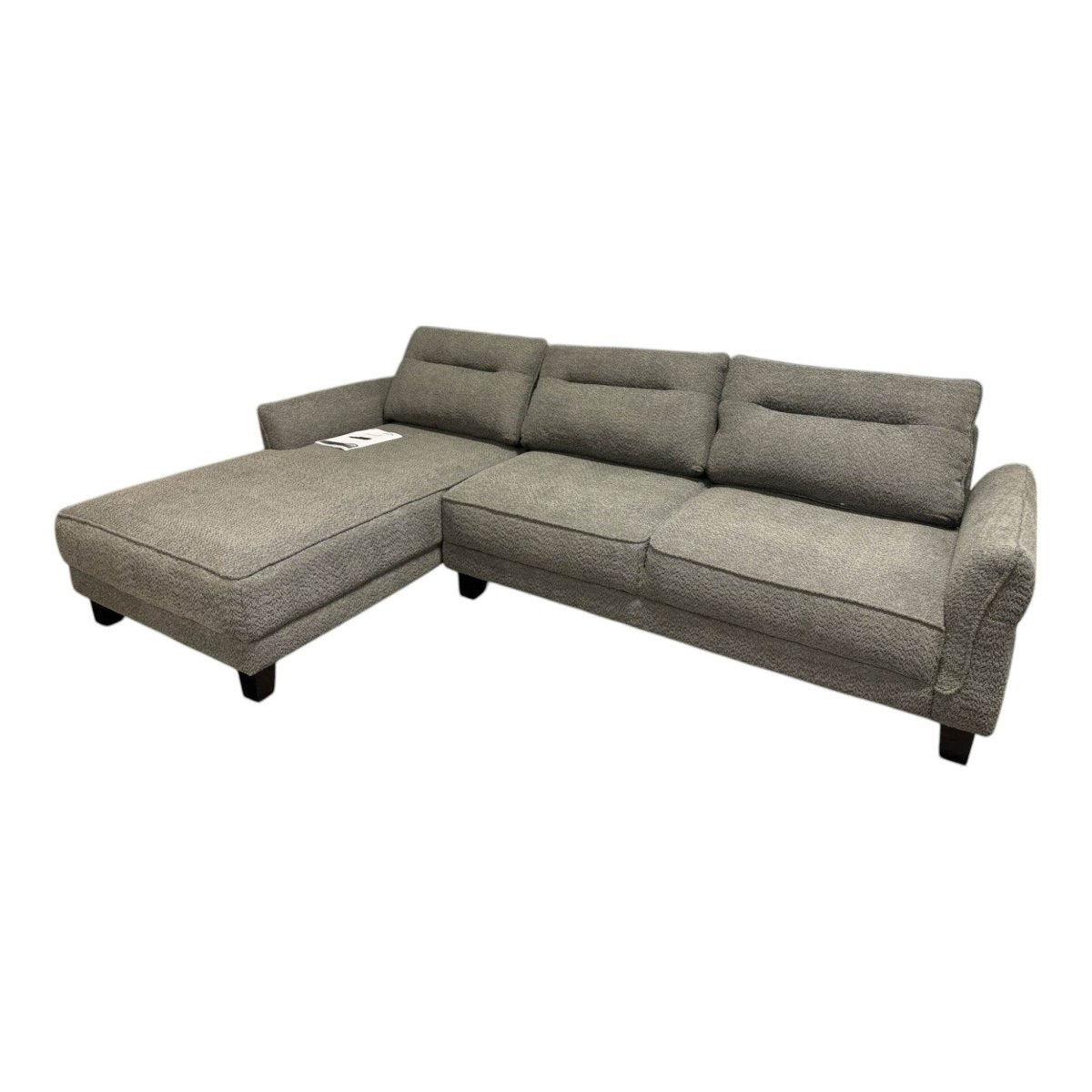 Coaster Caspian Fabric Upholstered Curved Arms Sectional Sofa Gray - Furniture available at Alpine Outlets in Denver