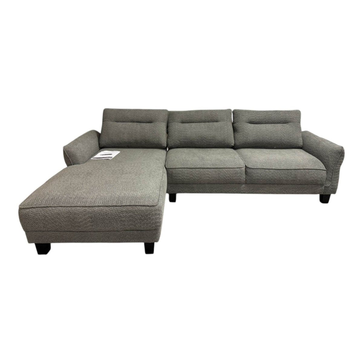 Coaster Caspian Fabric Upholstered Curved Arms Sectional Sofa Gray - Furniture available at Alpine Outlets in Denver