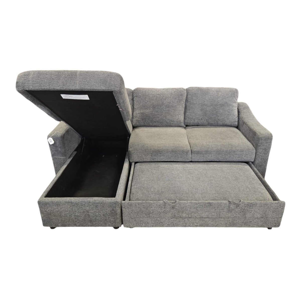 Coddle Aria Fabric Sleeper Sofa with Reversible Chaise Gray - Used Like New - (ID U8374) - available at Alpine Outlets in Denver