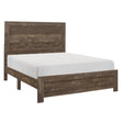 Colton Queen Panel Bed in Rustic Brown with Faux Wood Finish - Bedroom Furniture - Alpine Outlets