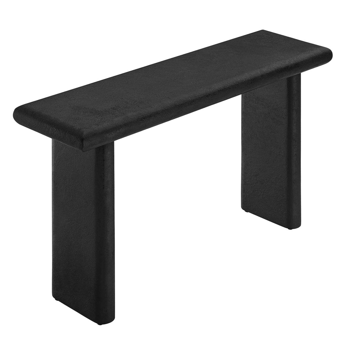 Concrete Textured Console Table with Wood Base – 52 Inch - Ottomans available at Alpine Outlets in Denver