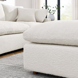 Contemporary Overstuffed Boucle Upholstered Ottoman – 40 Inch - Ottomans available at Alpine Outlets in Denver