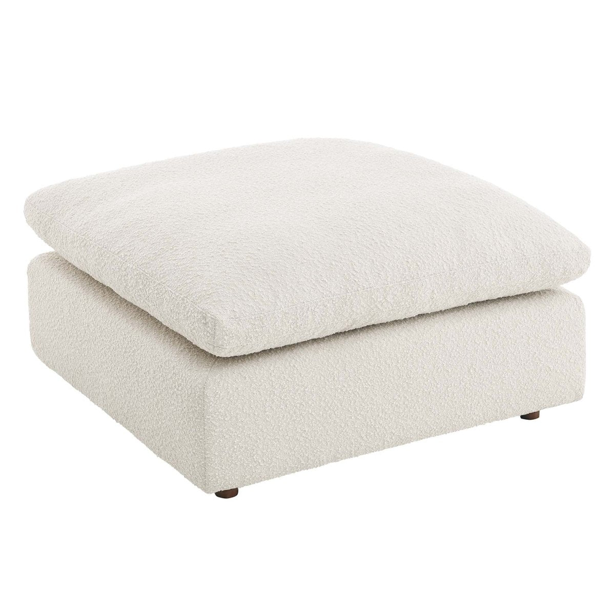 Contemporary Overstuffed Boucle Upholstered Ottoman – 40 Inch - Ottomans available at Alpine Outlets in Denver