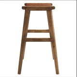 Contemporary Woven Leather and Wood Bar Stool Set of 2 - Stools available at Alpine Outlets in Denver