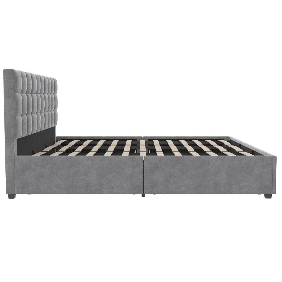 CosmoLiving Serena Upholstered Bed with Drawers - King Size - Alpine Outlets