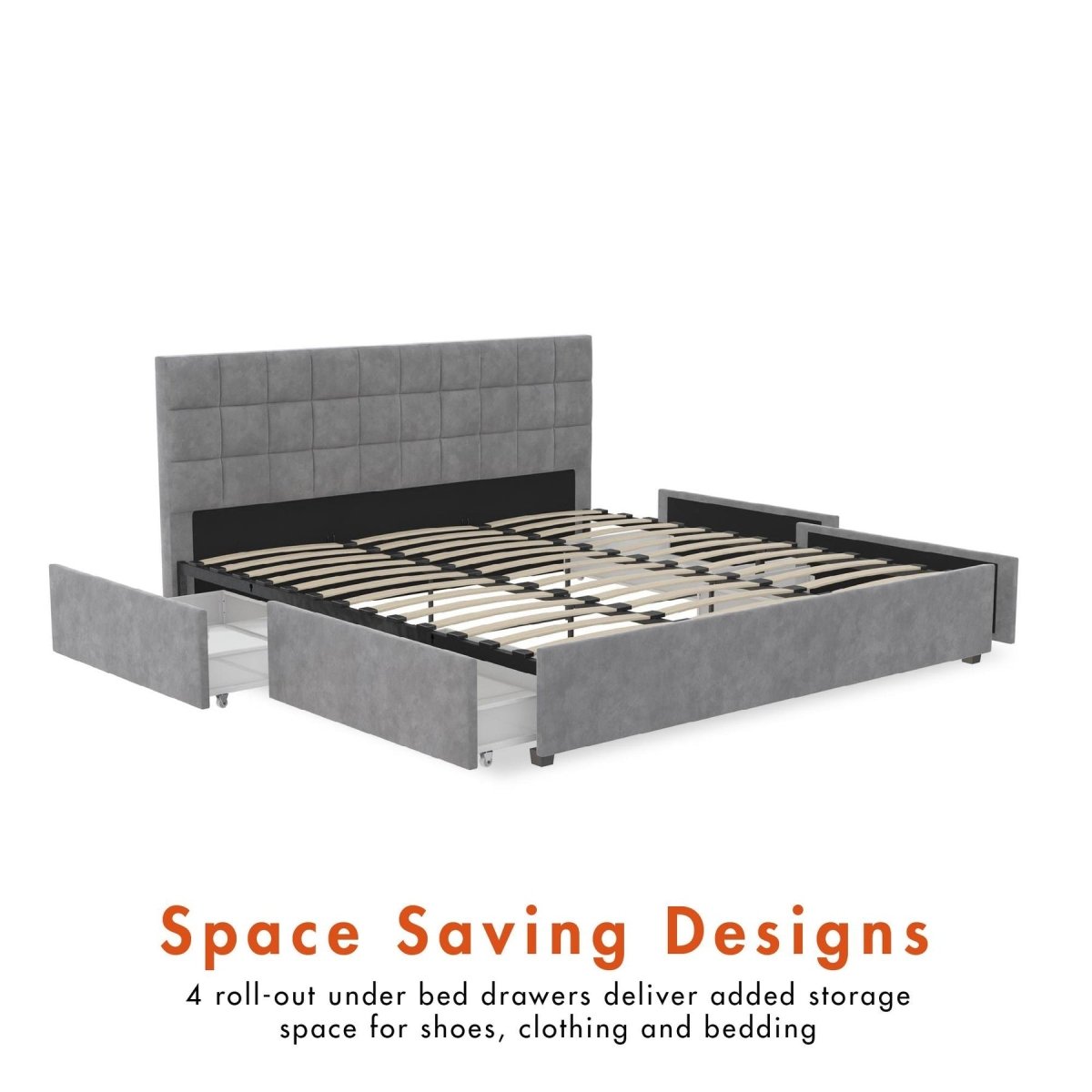 CosmoLiving Serena Upholstered Bed with Drawers - King Size - available at Alpine Outlets in Denver