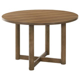 Crestmore 46 - inch Round Wood Dining Table Walnut - Dining Tables available at Alpine Outlets in Denver