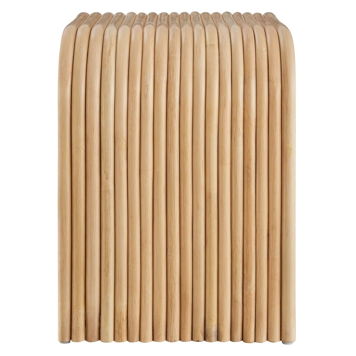 Curved Rattan Side Table with Shelf – Natural 24 Inch - End & Side Tables available at Alpine Outlets in Denver