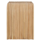 Curved Rattan Side Table with Shelf – Natural 24 Inch - End & Side Tables available at Alpine Outlets in Denver