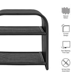 Curved Rattan Side Table with Shelf – Natural 24 Inch - End & Side Tables available at Alpine Outlets in Denver