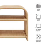 Curved Rattan Side Table with Shelf – Natural 24 Inch - End & Side Tables available at Alpine Outlets in Denver
