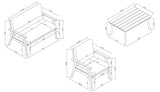 Linon Cole Chat Natural Outdoor Lounge Set