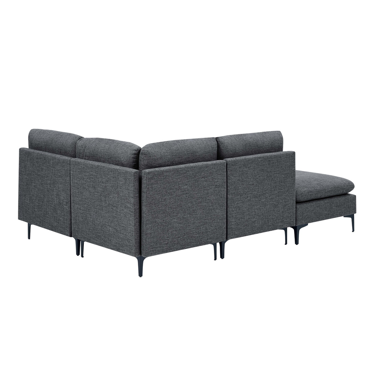 Upholstered Modular Sectional With Tall Legs, Medium Firm Seat