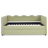 Gingham Daybed With USB Charging Port, Wave-Shaped Design