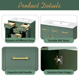 Bathroom Vanity With Sink, Cabinet With 4 Drawers & 2 Soft Close Doors, Rectangular Storage Unit For Bathroom