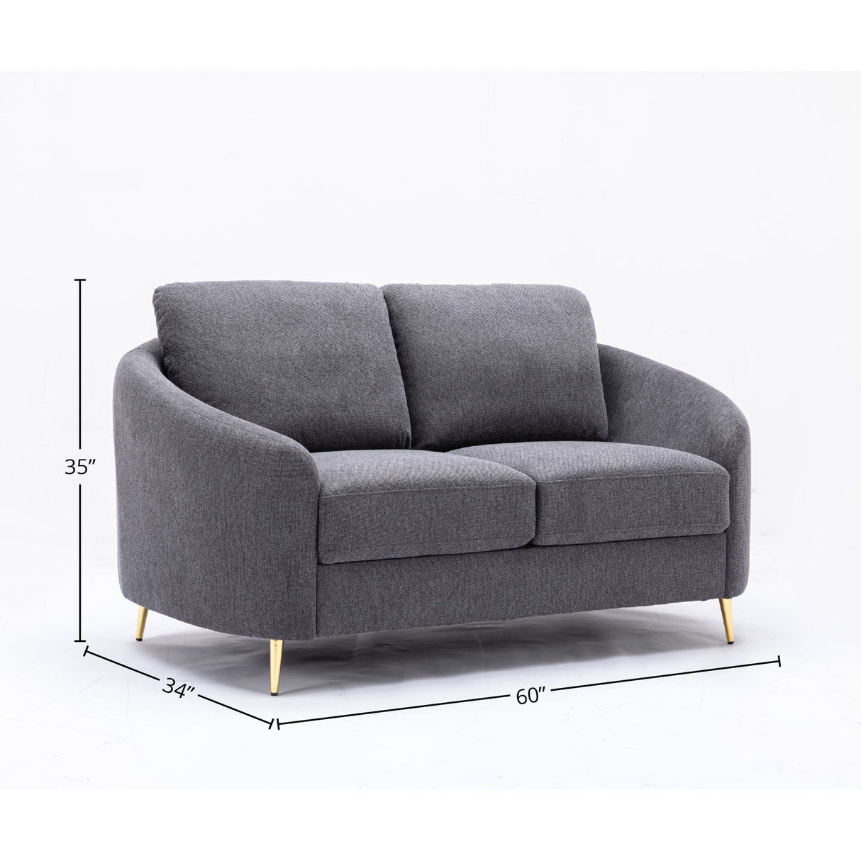 Yuina - 3 Pieces Living Room Set - Gray