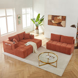 U - Shaped Sectional Sofa, Cup Holders & Side Pockets For Living Room