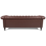 Traditional Square Arm Removable Cushion 3 Seater Sofa