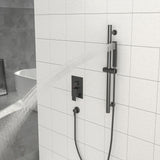 Wall Mounted Shower System With Adjustable Slide Bar And Rough In Valve - Matte Black