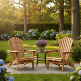 2-Piece Folding Adirondack Chair Set Hemlock Wood Light Brown