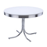 Marla - 5 Piece Dining Set With Round Table And Upholstered Chairs - White