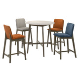 Jayla - 35.5" Marble Top Pub Table - Night Wenge / White