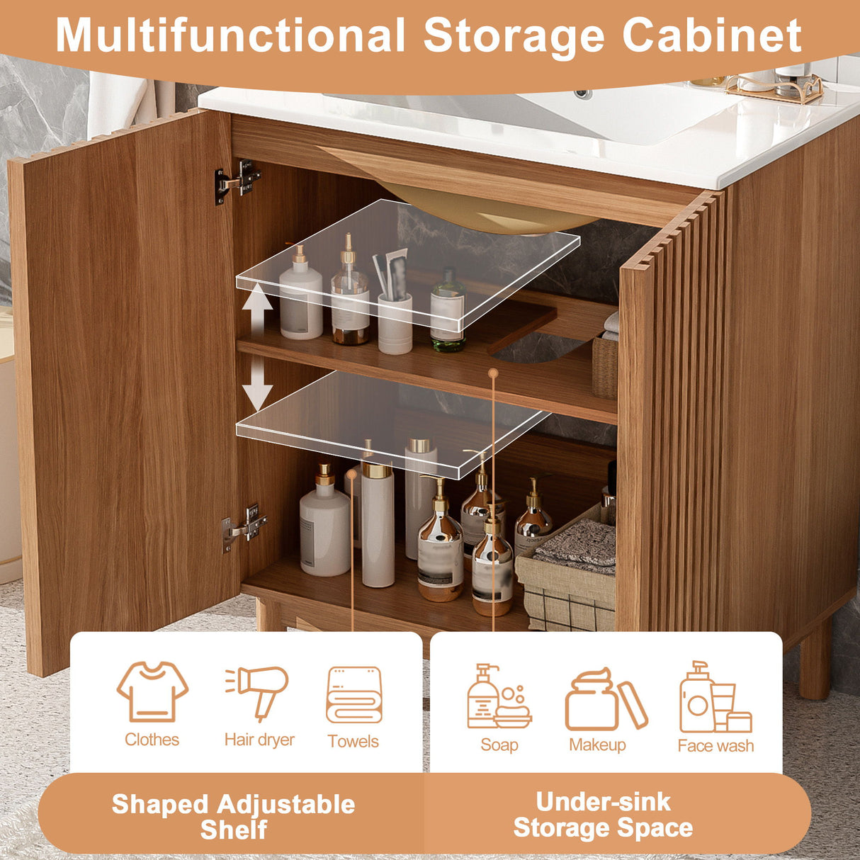 Traditional Bathroom Vanity With Ceramic Sink