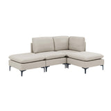 Upholstered Modular Sectional With Tall Legs, Medium Firm Seat