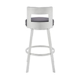 Lynof - Swivel Bar Stool - Brushed Stainless Steel Finish