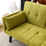 Sofa Bed With Foldable Design And Cup Holder - Green